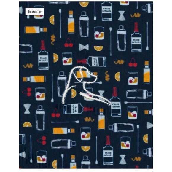 Rhoback Men’s Admirable Navy The Old Fashioned All Over Novelty Printed Short Sl - Picture 6 of 9